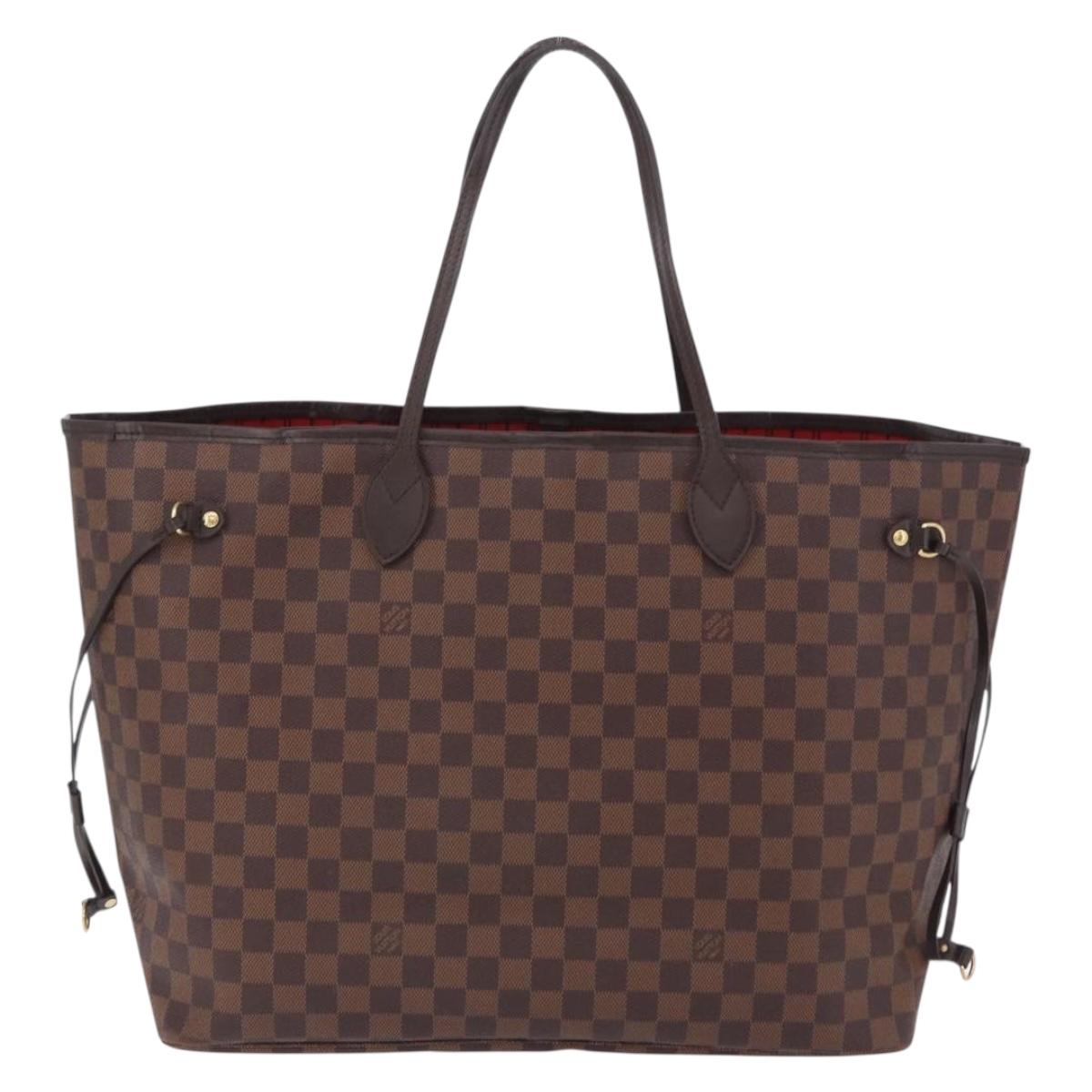 LOUIS VUITTON Damier Ebene Neverfull GM Tote Bag N51106 LV Auth fm5448V