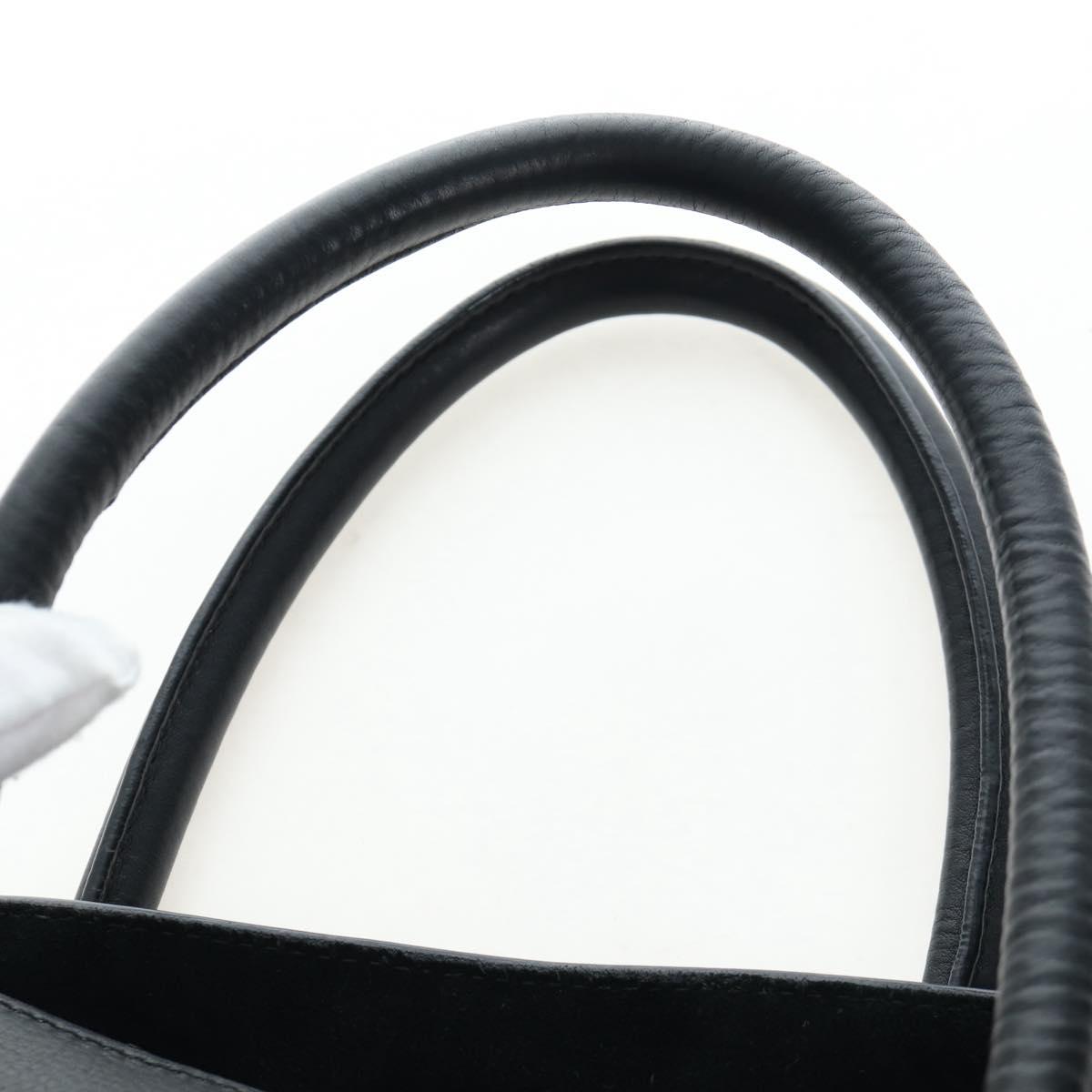 CELINE Luggage Phantom Hand Bag Leather Black Gold Auth fm5451M