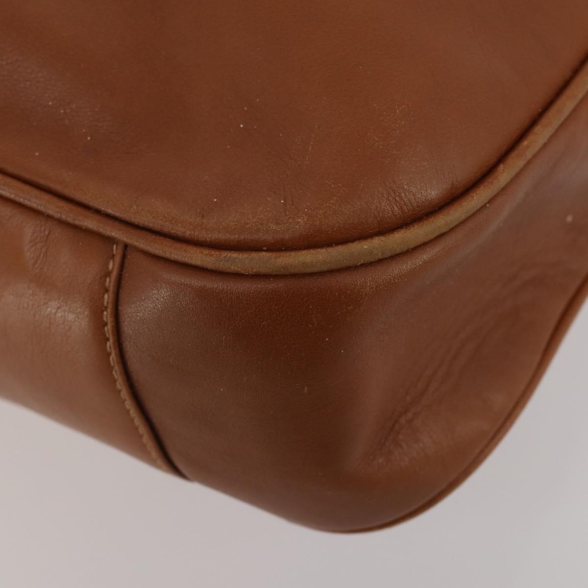 GUCCI Bamboo Shoulder Bag Leather 2way Brown Gold 001 1577 2615 Auth fm5455
