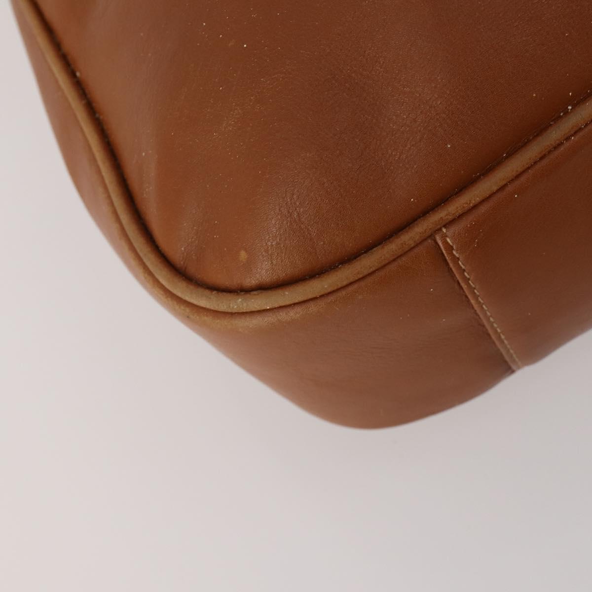 GUCCI Bamboo Shoulder Bag Leather 2way Brown Gold 001 1577 2615 Auth fm5455