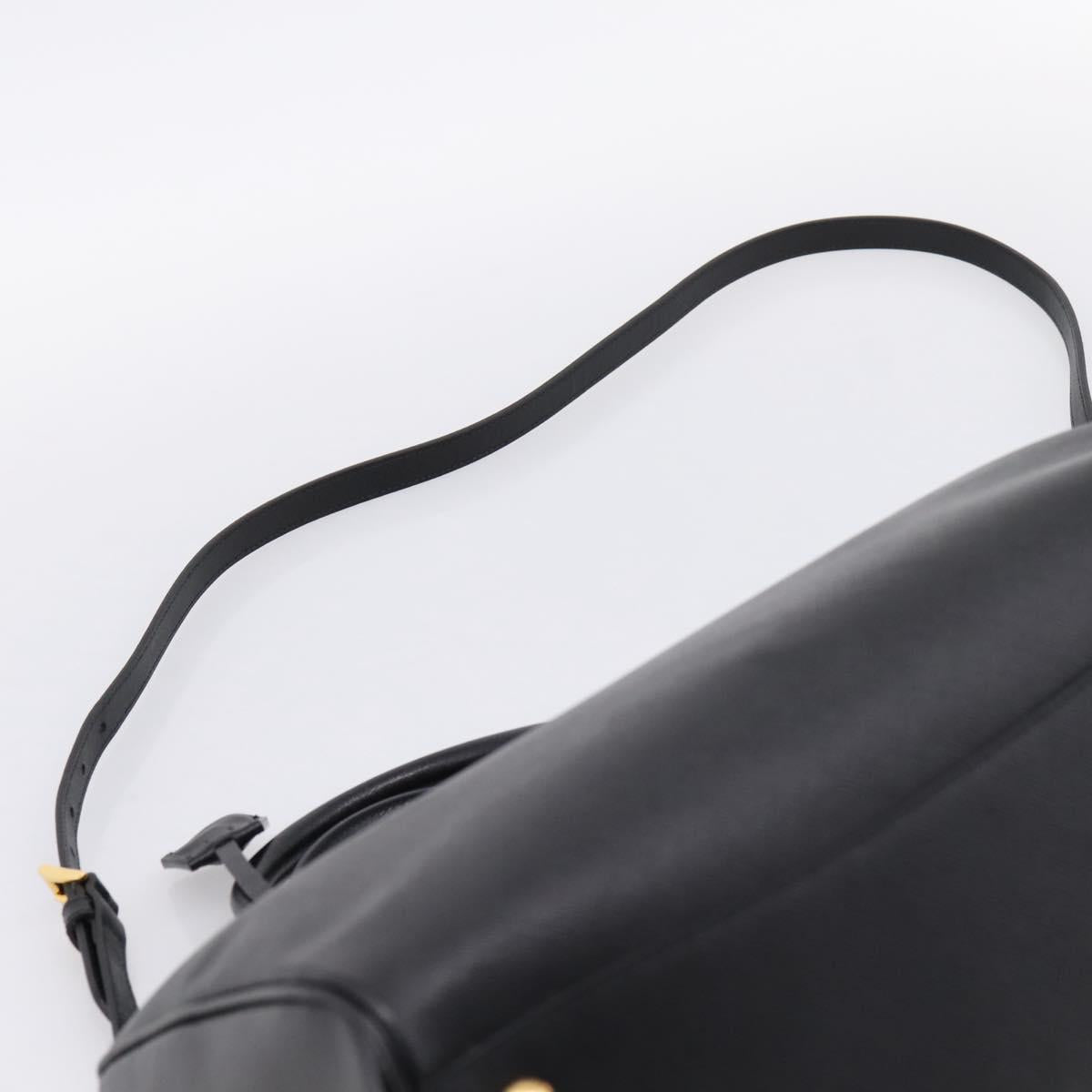 PRADA Mini Boston Bag Saffiano leather 2way Black Gold Auth fm5456V