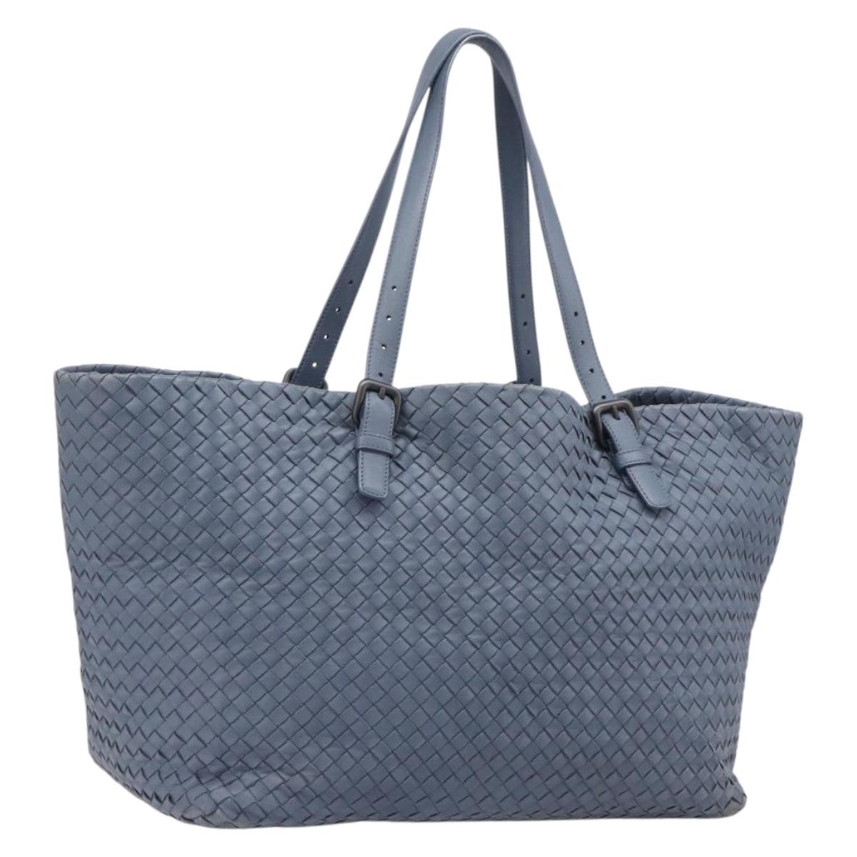 Bottega Veneta INTRECCIATO Tote Bag Leather Blue Auth fm5463