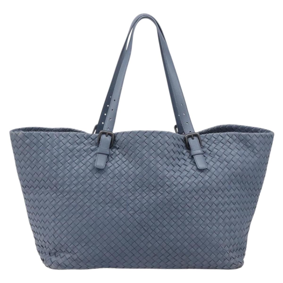 Bottega Veneta INTRECCIATO Tote Bag Leather Blue Auth fm5463