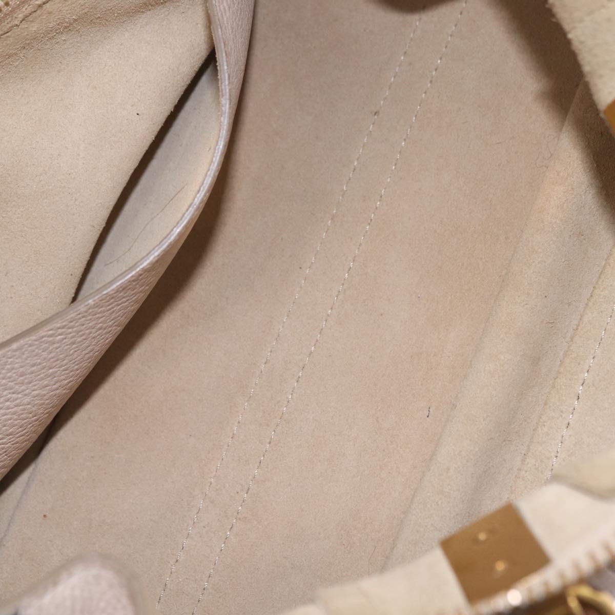 Chloe Hailey Hand Bag Leather 2way Beige Gold 02165665 Auth fm5471A