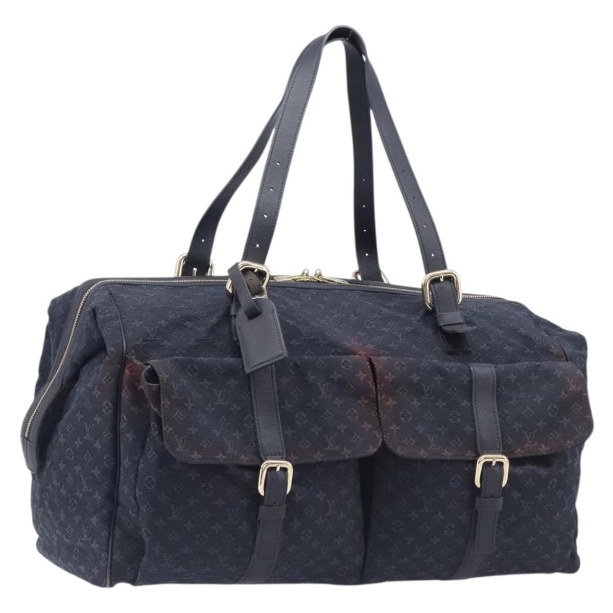 LOUIS VUITTON Monogram Mini Louise Boston Bag TST Blue M42321 LV Auth fm5477