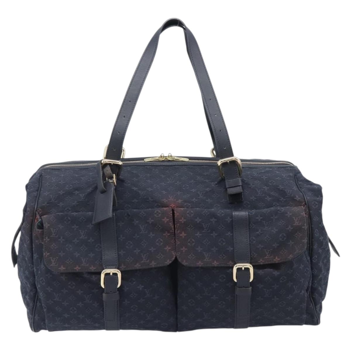 LOUIS VUITTON Monogram Mini Louise Boston Bag TST Blue M42321 LV Auth fm5477