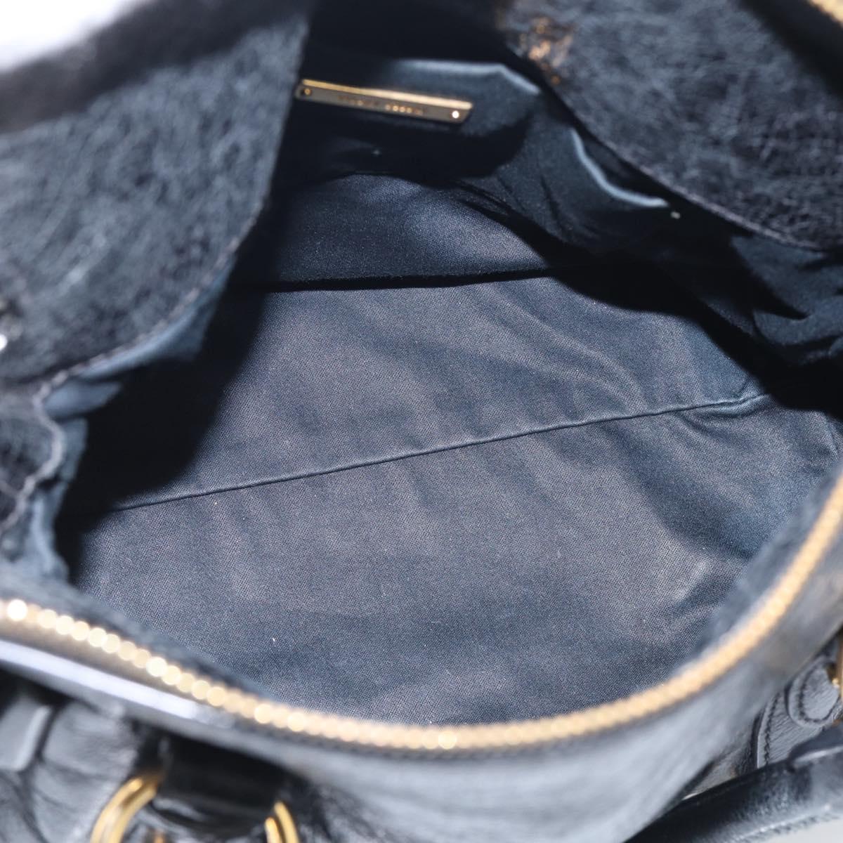 Miu Miu Hand Bag Leather 2way Black Gold Auth fm5480SAM