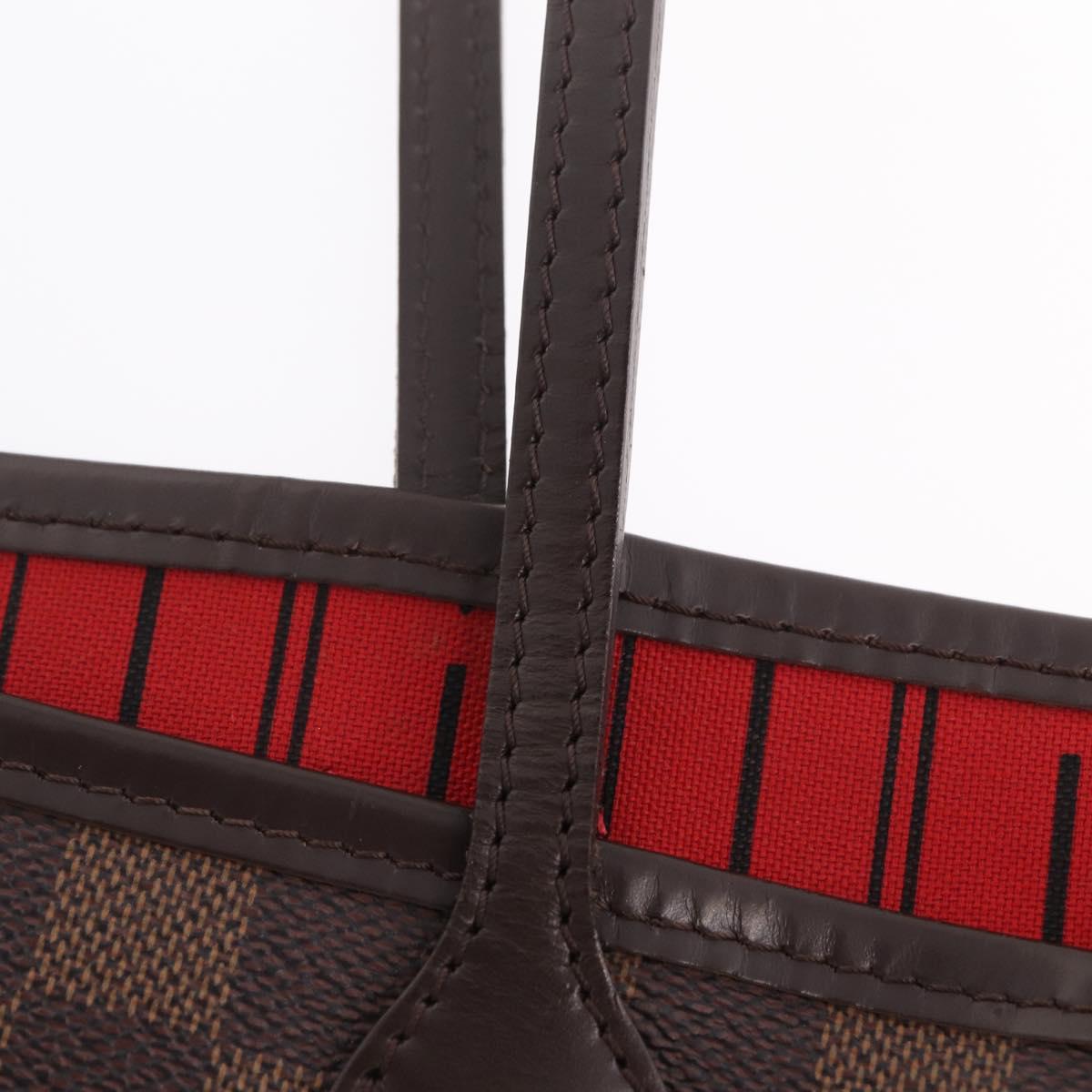 LOUIS VUITTON Damier Ebene Neverfull MM Tote Bag N51105 LV Auth fm5481V