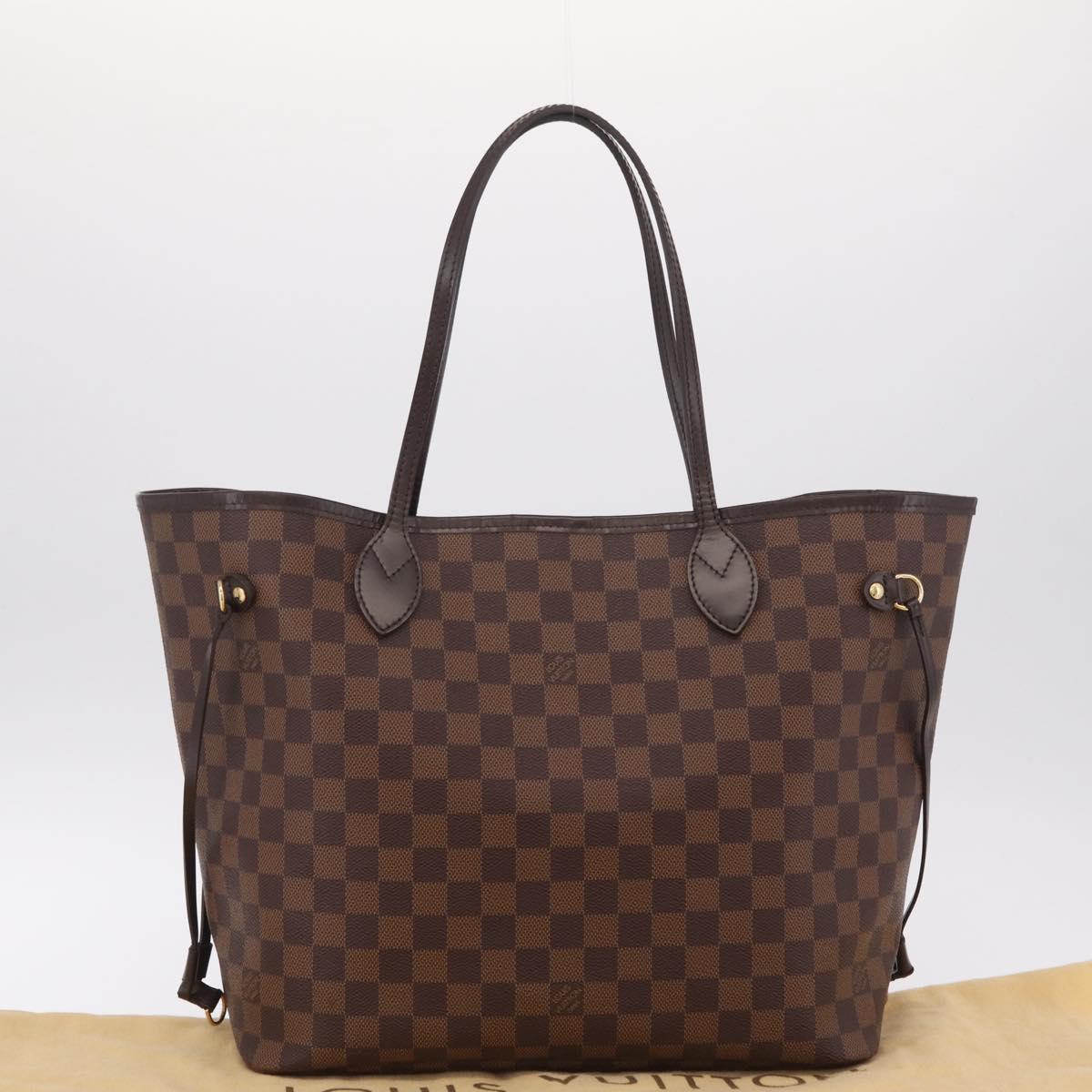 LOUIS VUITTON Damier Ebene Neverfull MM Tote Bag N51105 LV Auth fm5481V