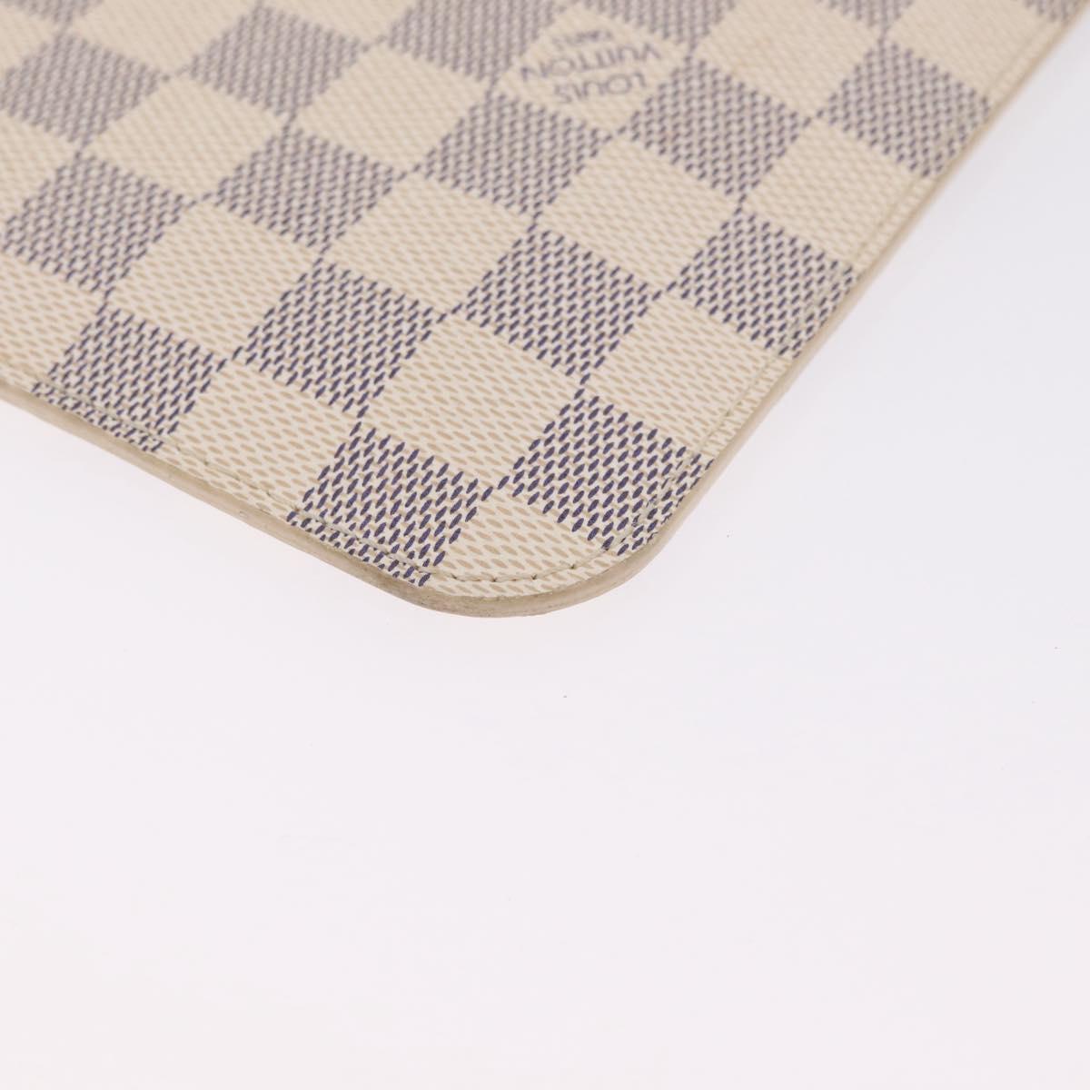 LOUIS VUITTON Damier Azur Neverfull MM Pouch LV Auth fm5484