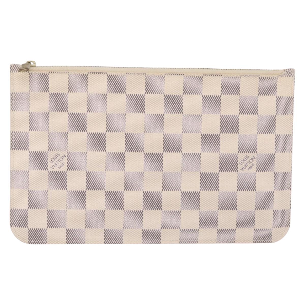 LOUIS VUITTON Damier Azur Neverfull MM Pouch LV Auth fm5484