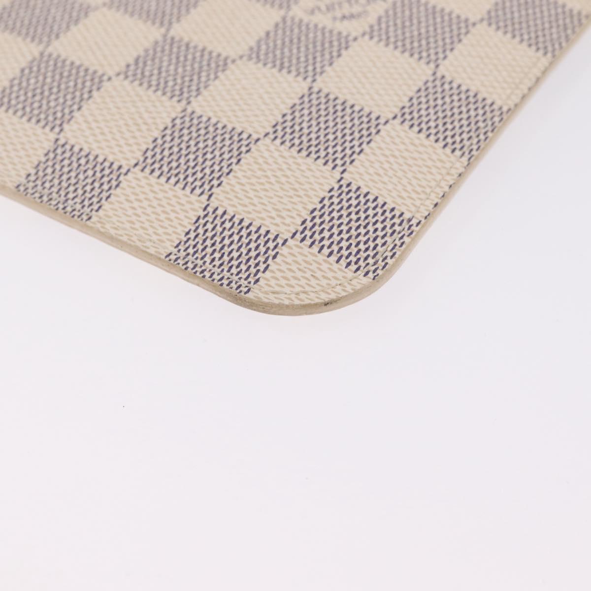 LOUIS VUITTON Damier Azur Neverfull MM Pouch LV Auth fm5484