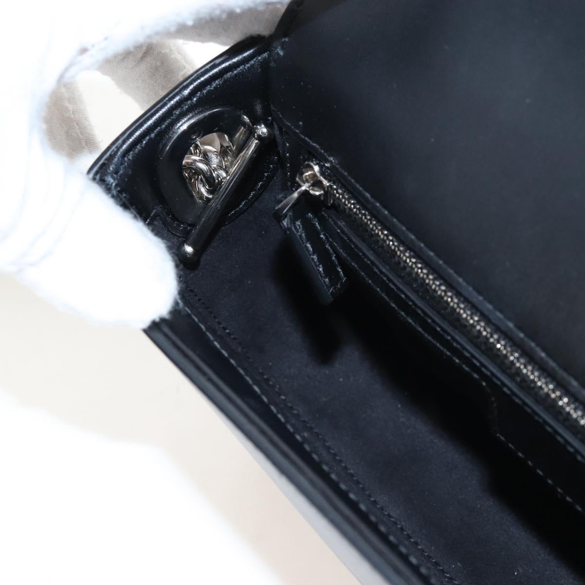 GUCCI Petit GG Shoulder Bag Leather 2way Black Silver 739722 Auth fm5487SM