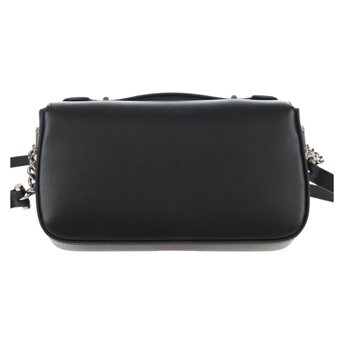 GUCCI Petit GG Shoulder Bag Leather 2way Black Silver 739722 Auth fm5487SM