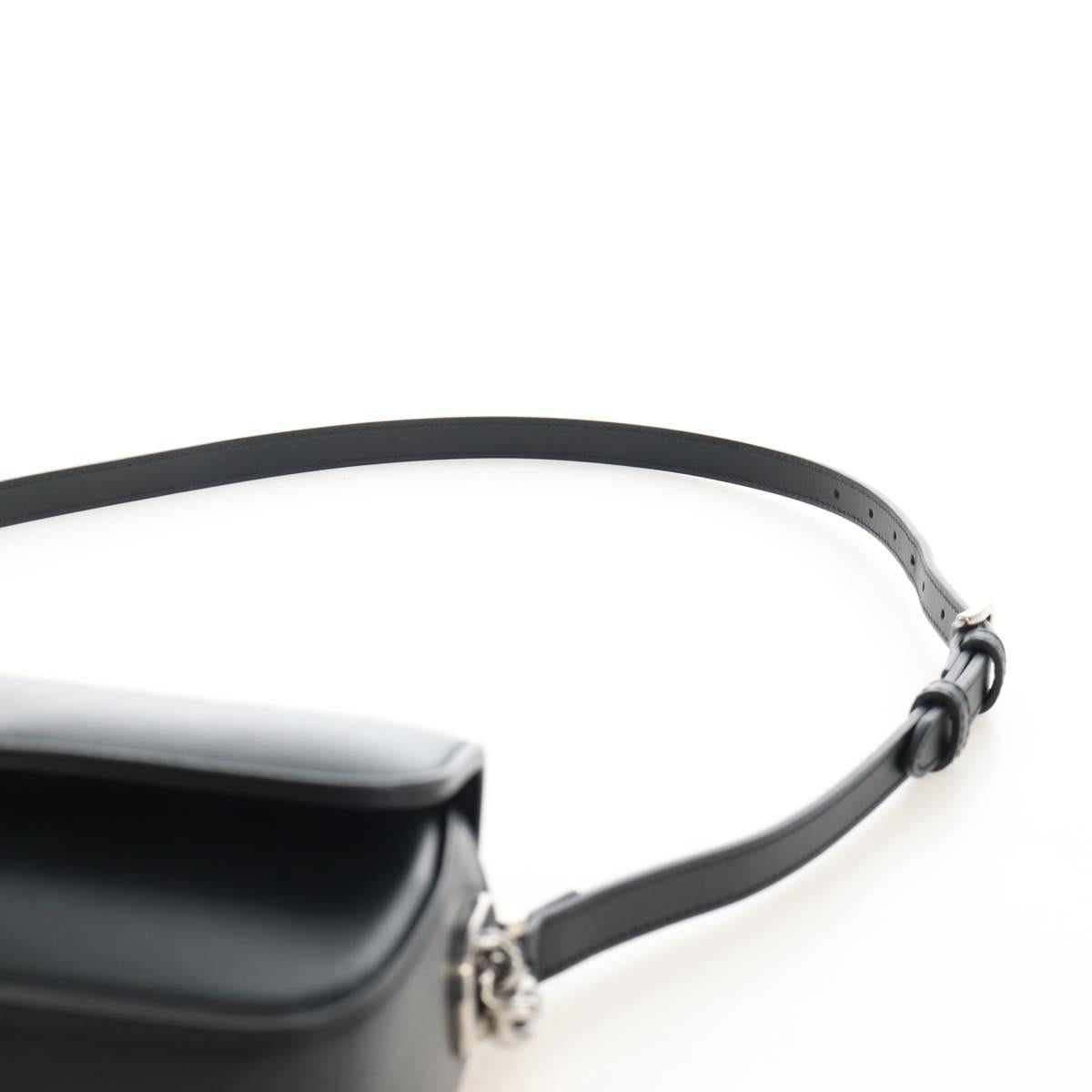 GUCCI Petit GG Shoulder Bag Leather 2way Black Silver 739722 Auth fm5487SM