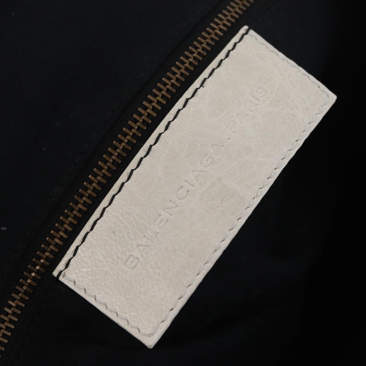 Balenciaga The Perth Hand Bag Leather White 128522 Auth fm5489V