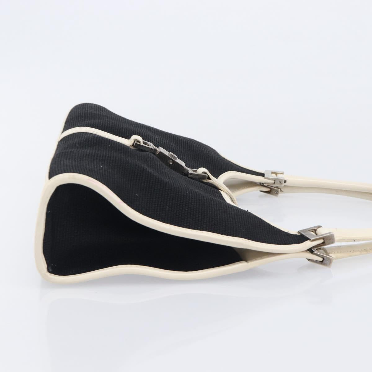 GUCCI Jackie Hand Bag Canvas Black Silver 002 1068 Auth fm5498