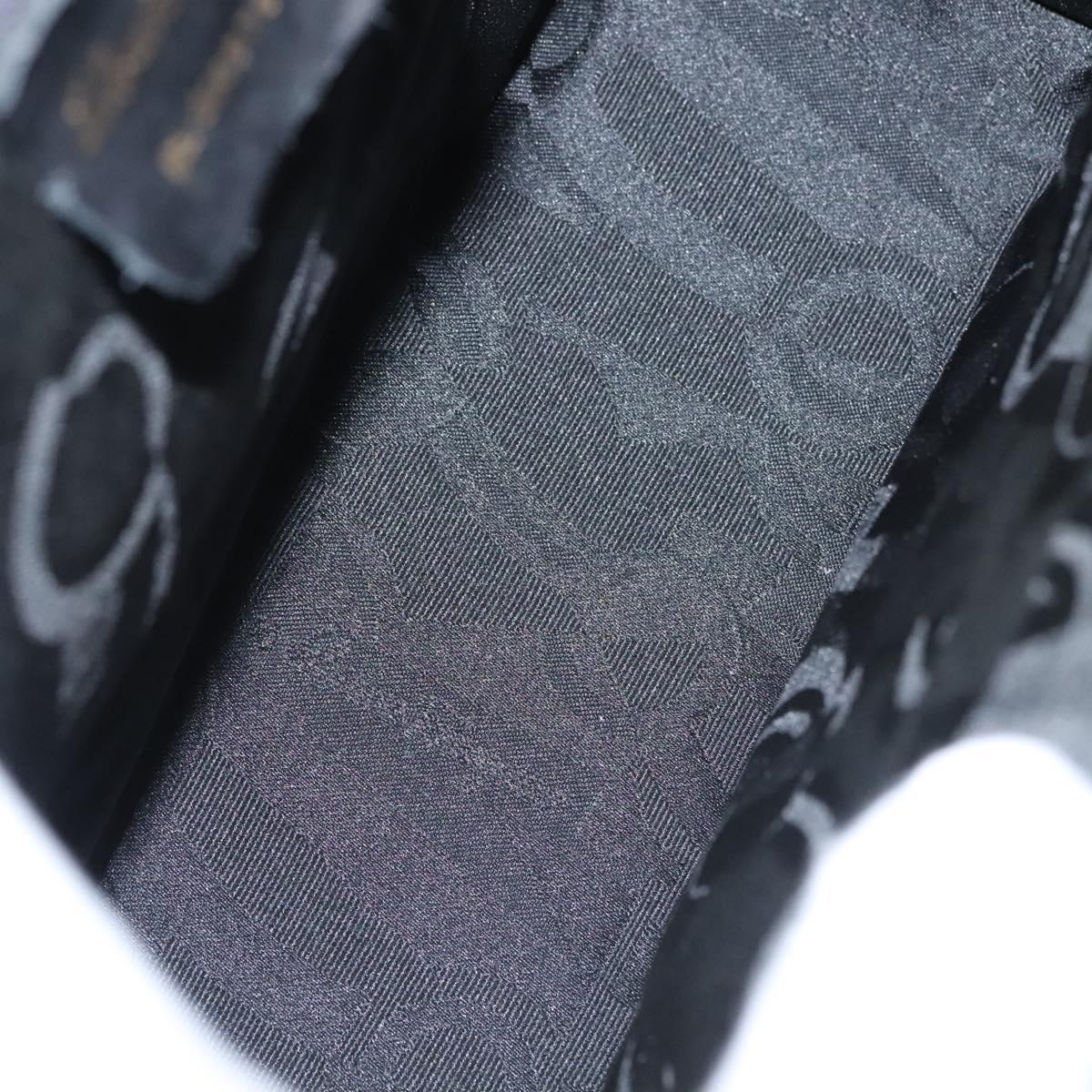 Salvatore Ferragamo Vala Shoulder Bag Patent leather Black Gold Auth gh016