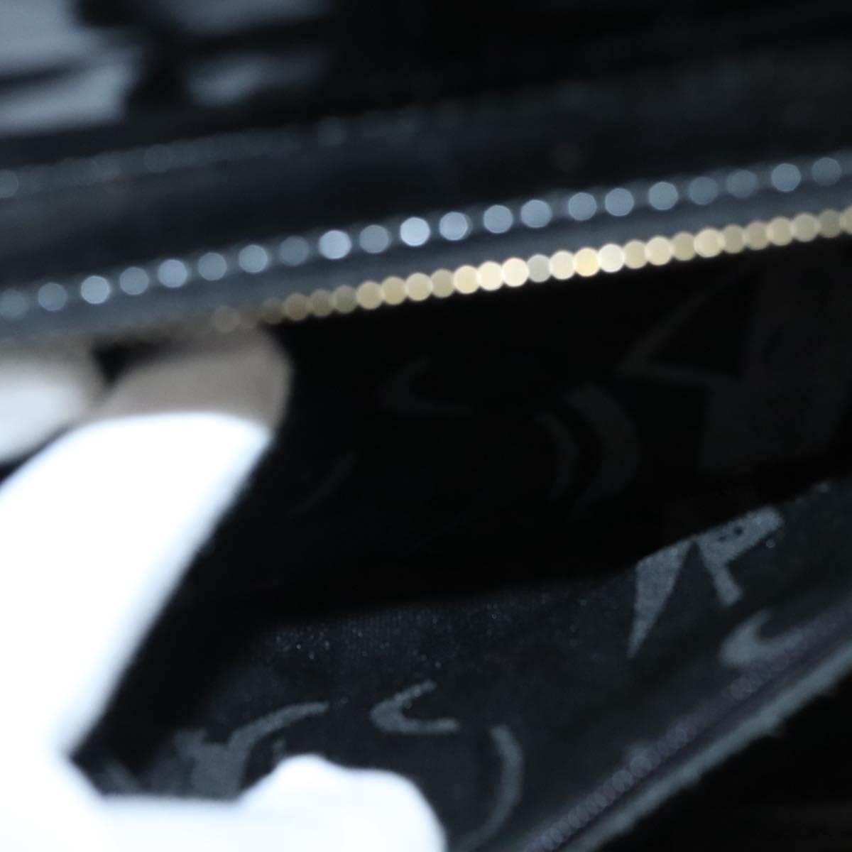 Salvatore Ferragamo Vala Shoulder Bag Patent leather Black Gold Auth gh016