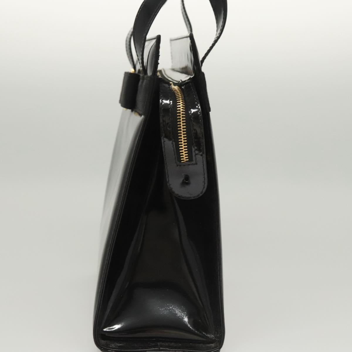 Salvatore Ferragamo Vala Shoulder Bag Patent leather Black Gold Auth gh016