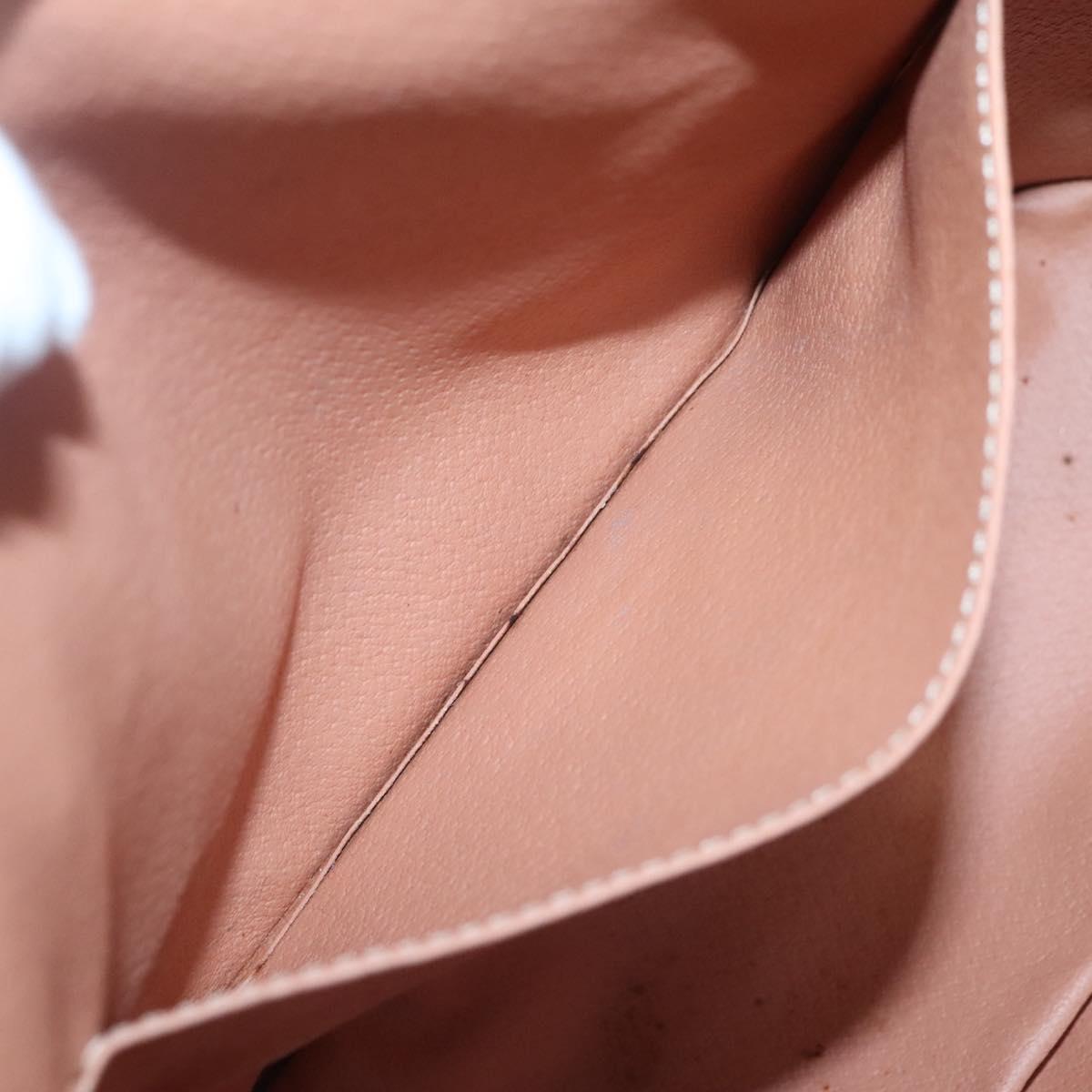 CELINE Macadam Canvas Hand Bag PVC Leather Brown Gold Auth gh019