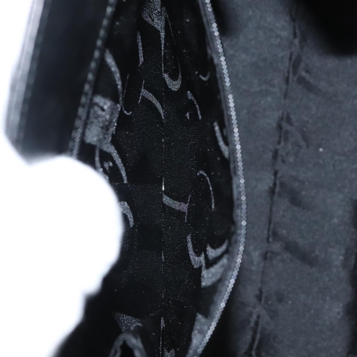 Salvatore Ferragamo Vala Hand Bag Leather 2way Black Gold Auth gh079