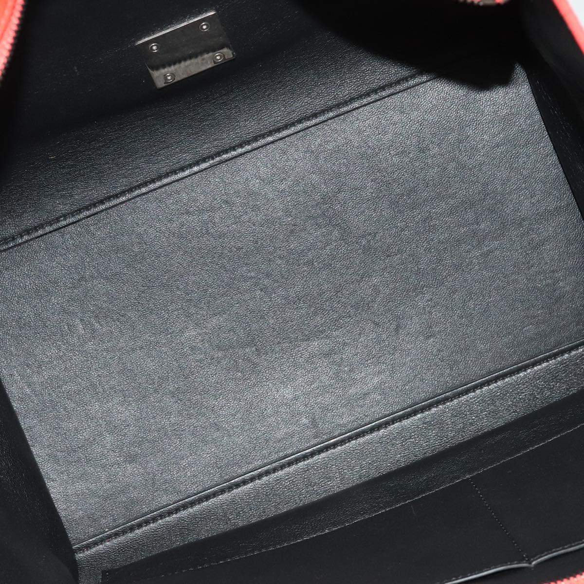 CELINE Trapeze Medium Hand Bag Suede Leather 2way Red Silver Auth gh084