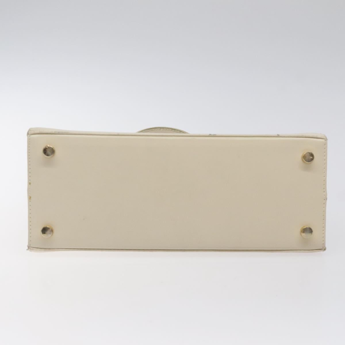 Salvatore Ferragamo Vala Hand Bag Leather Beige Gold Auth gh089