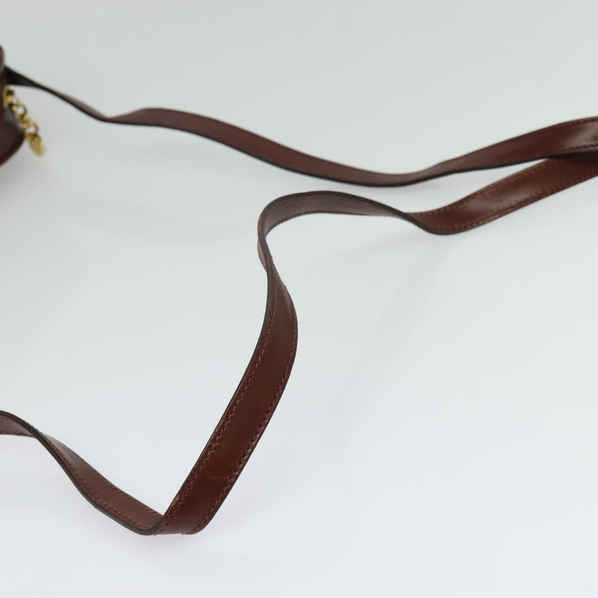 Salvatore Ferragamo Vala Shoulder Bag Leather Brown Gold Auth gh091