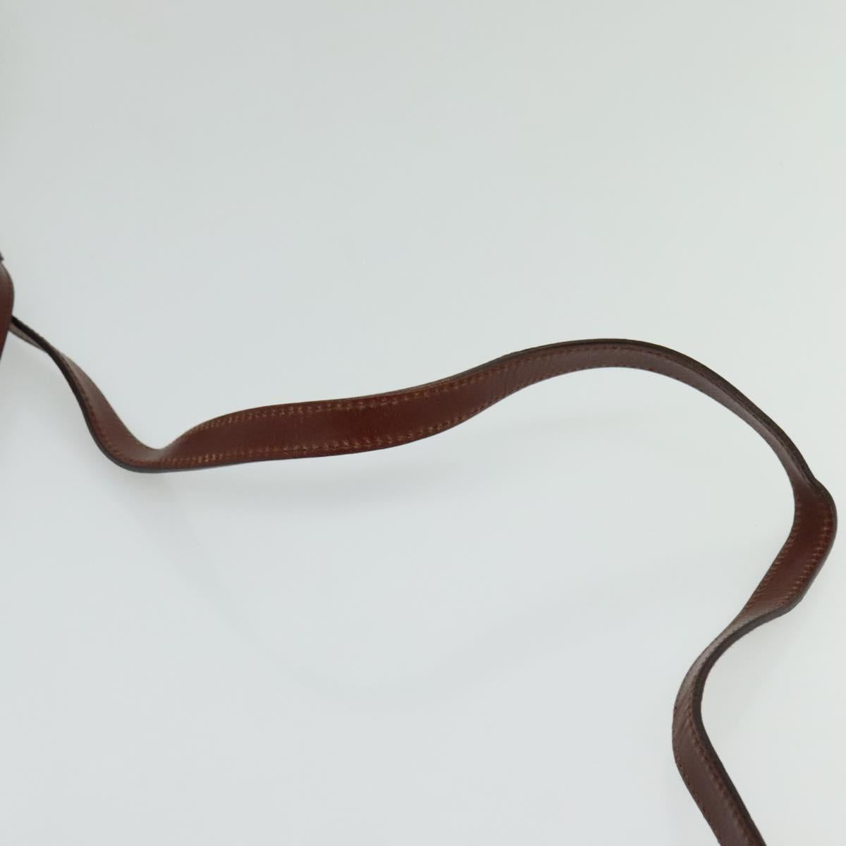 Salvatore Ferragamo Vala Shoulder Bag Leather Brown Gold Auth gh091