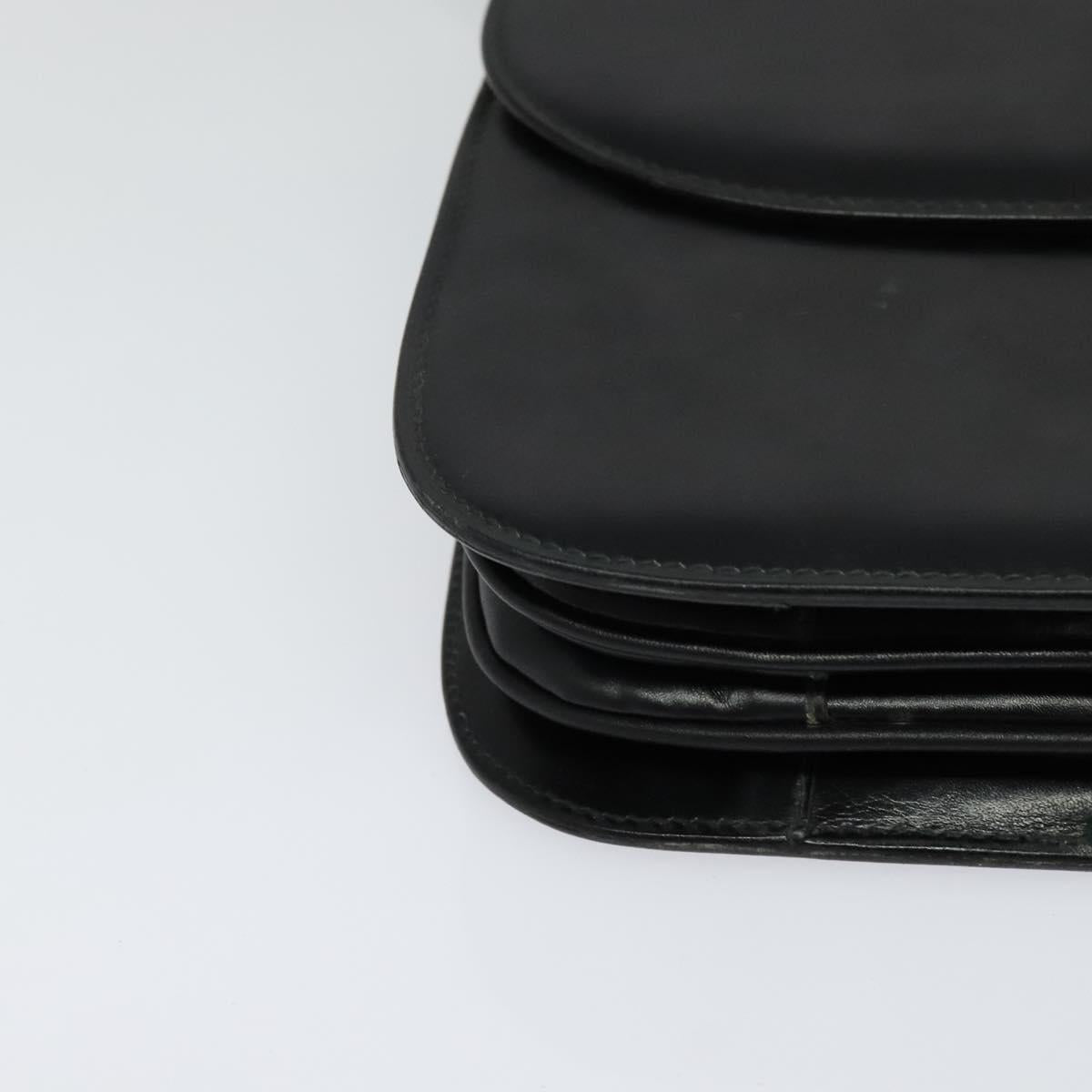 CELINE Shoulder Bag Leather Black Gold Auth gh092