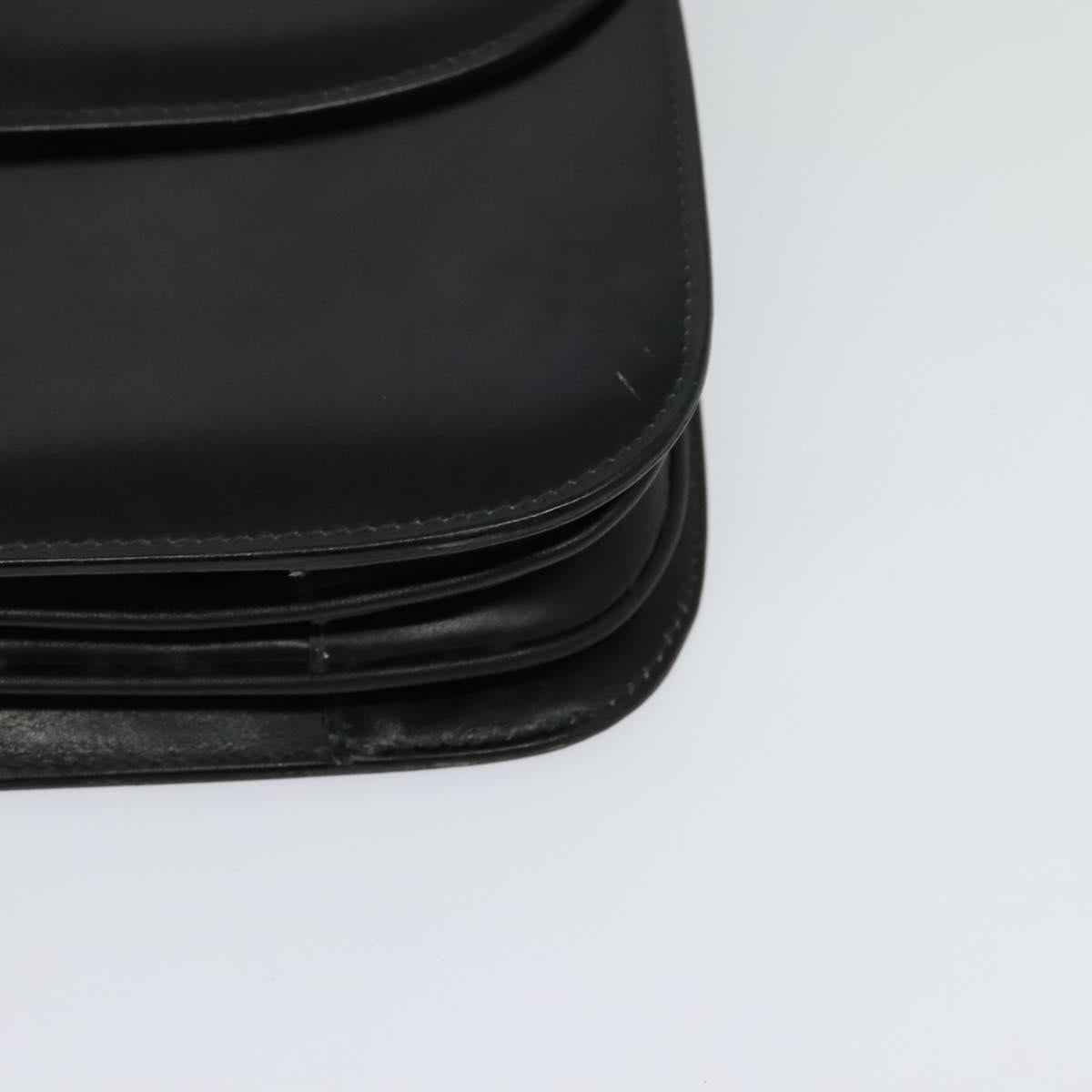 CELINE Shoulder Bag Leather Black Gold Auth gh092