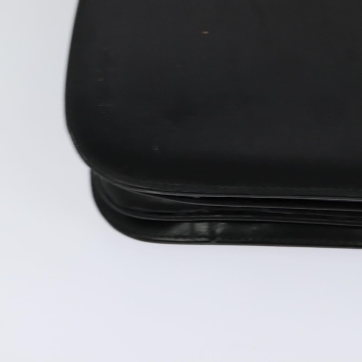 CELINE Shoulder Bag Leather Black Gold Auth gh092