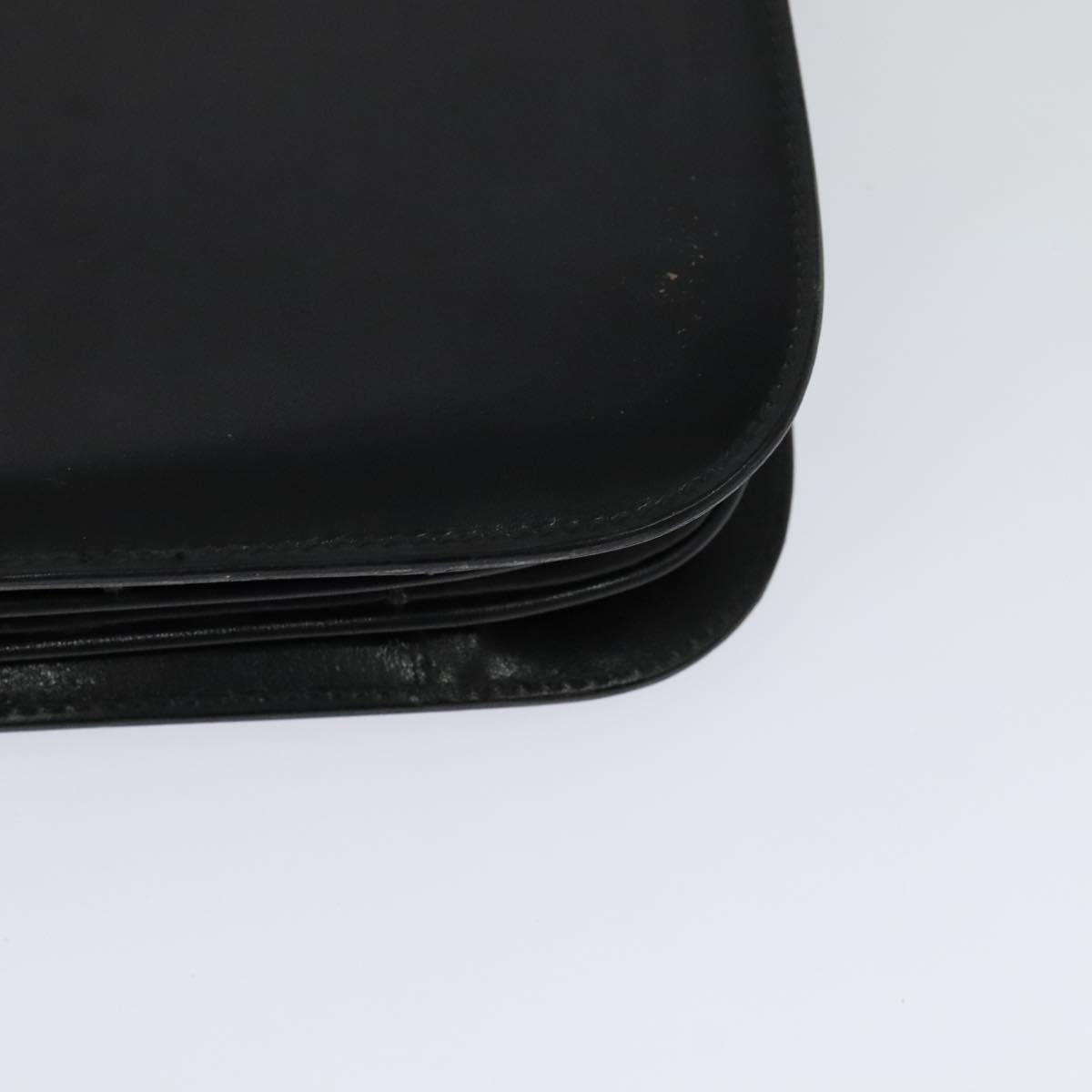 CELINE Shoulder Bag Leather Black Gold Auth gh092