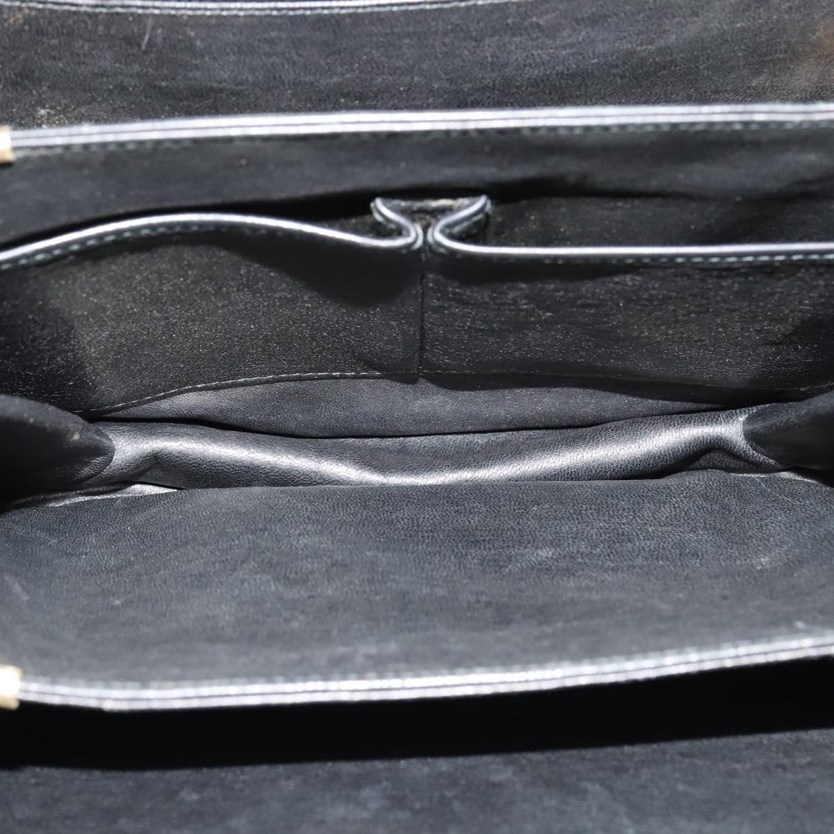 CELINE Shoulder Bag Leather Black Gold Auth gh092