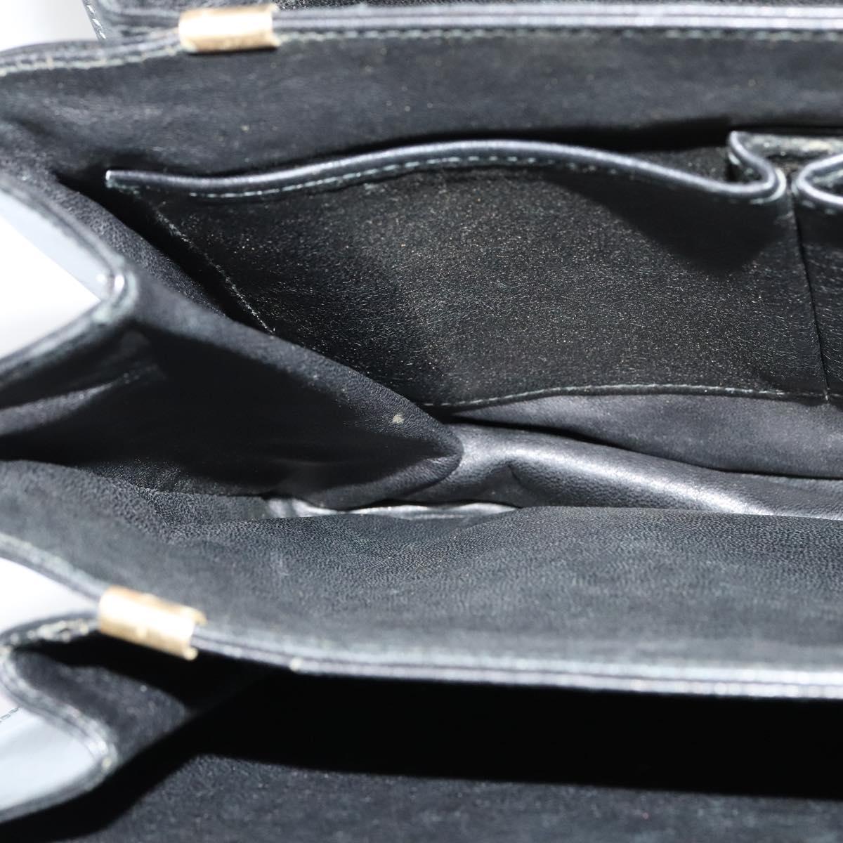 CELINE Shoulder Bag Leather Black Gold Auth gh092