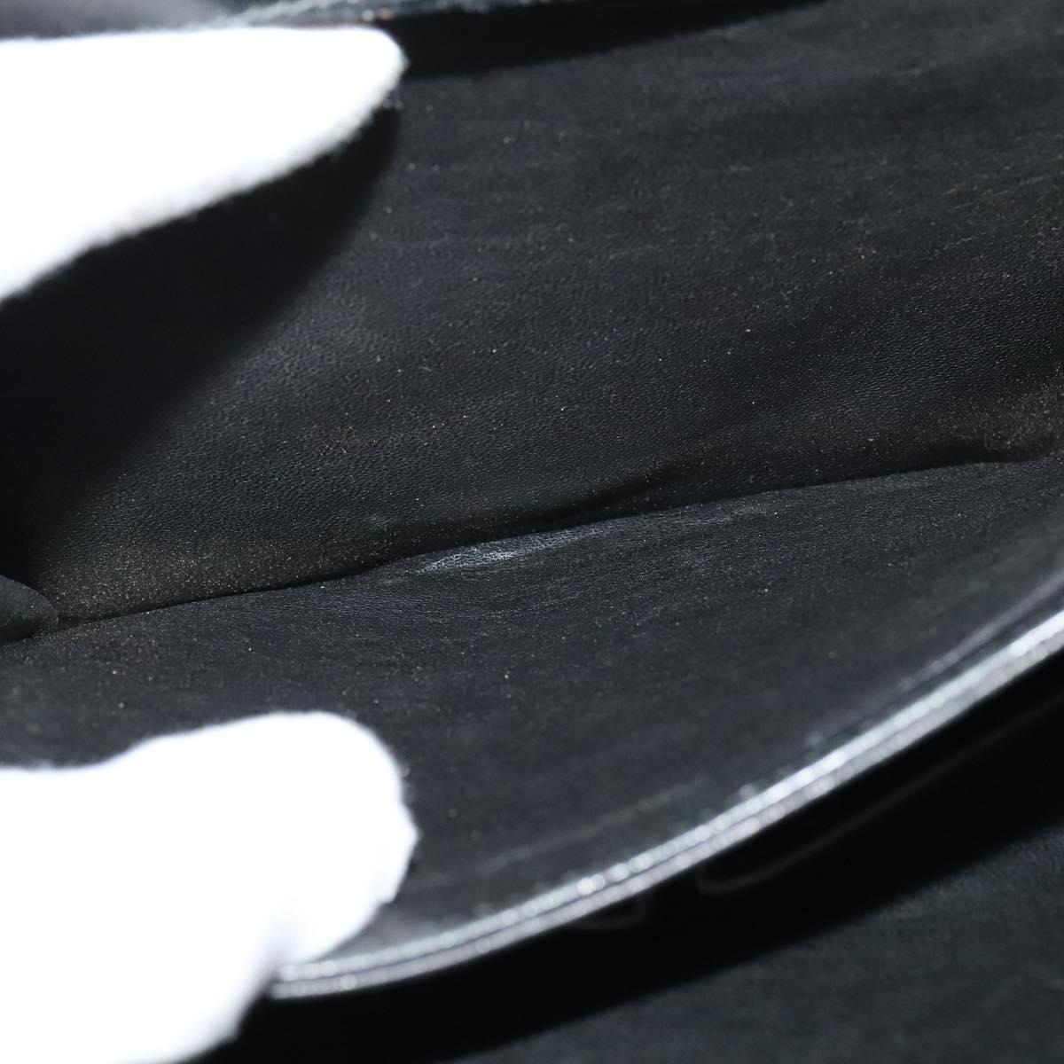 CELINE Shoulder Bag Leather Black Gold Auth gh092