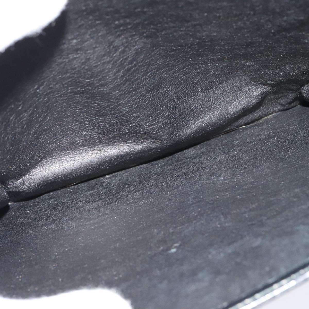 CELINE Shoulder Bag Leather Black Gold Auth gh092