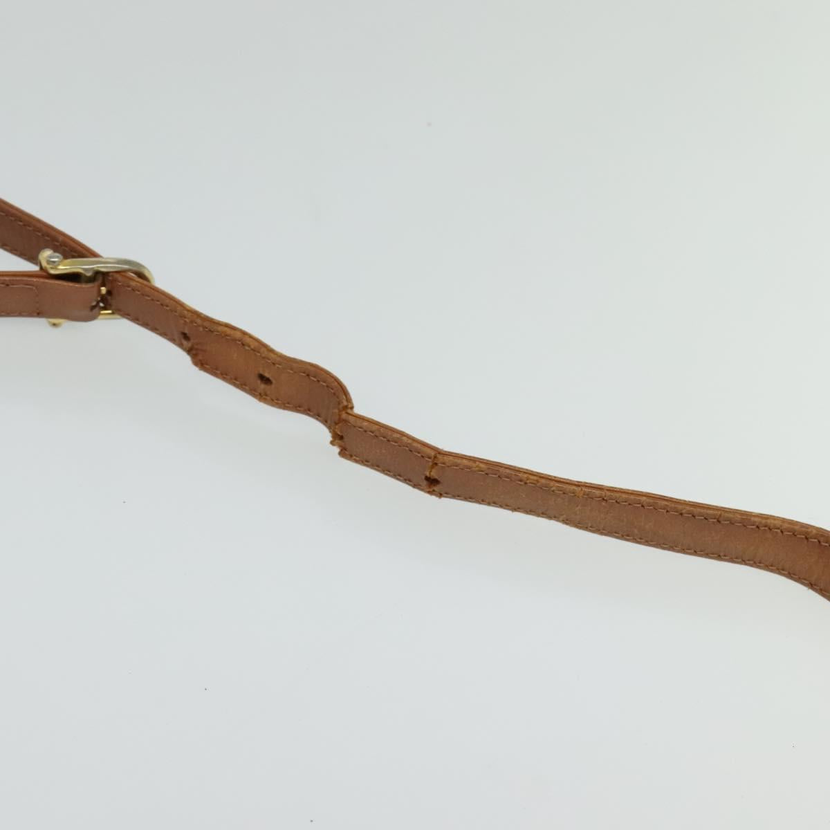 CELINE Macadam Canvas Shoulder Bag PVC Leather Brown Gold Auth gh093