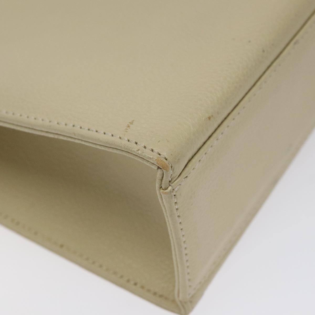 SAINT LAURENT Hand Bag Leather Gold Beige Auth gh097