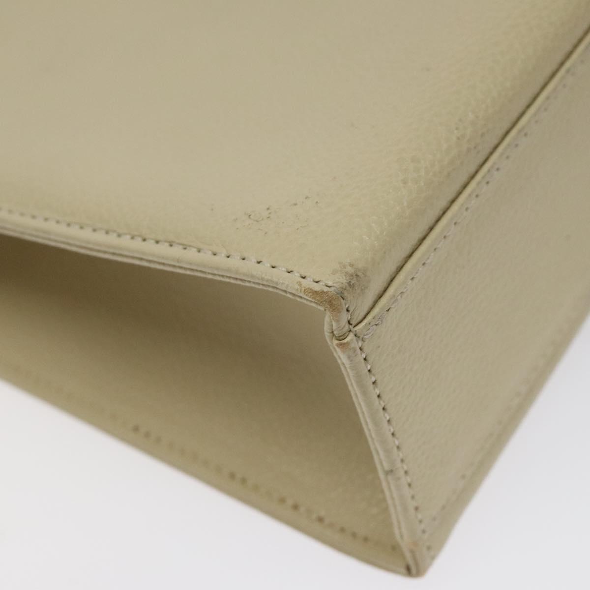 SAINT LAURENT Hand Bag Leather Gold Beige Auth gh097