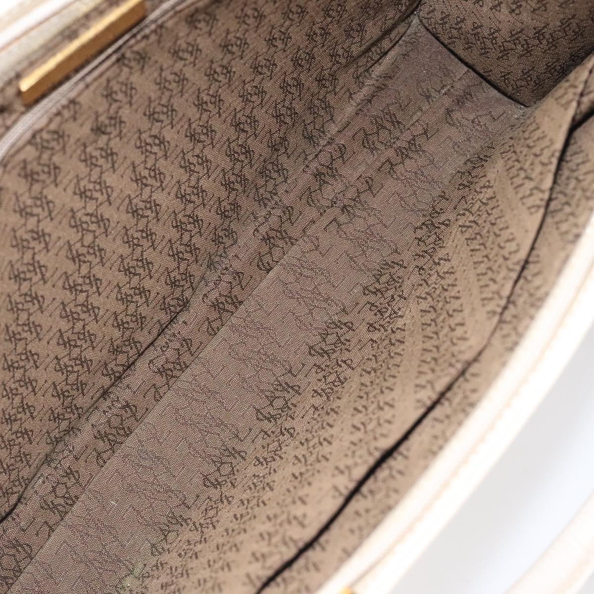 SAINT LAURENT Hand Bag Leather Gold Beige Auth gh097