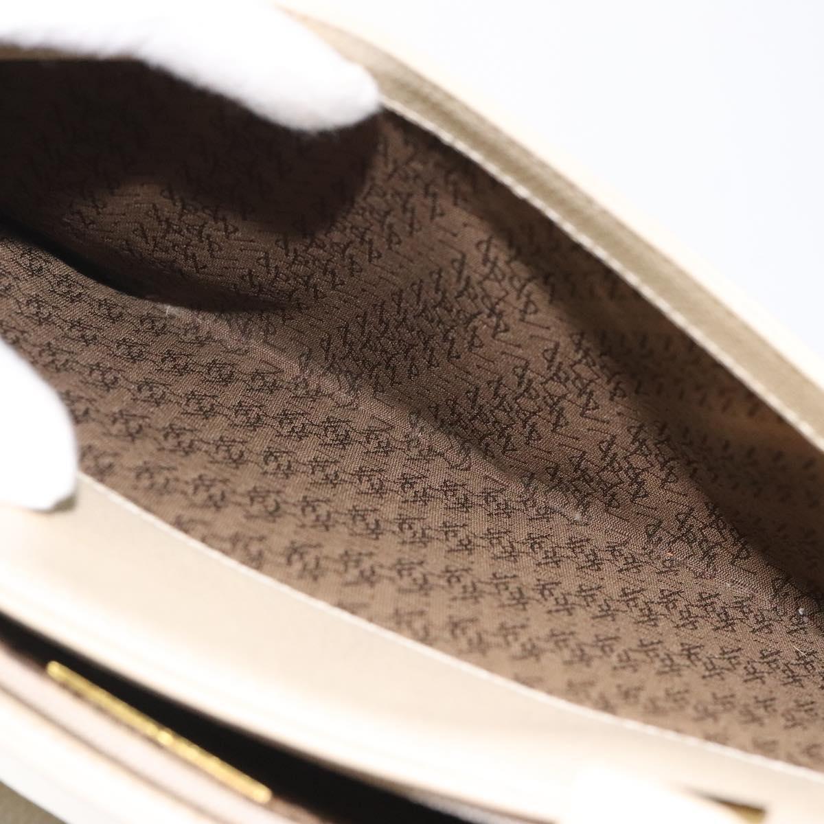 SAINT LAURENT Hand Bag Leather Gold Beige Auth gh097