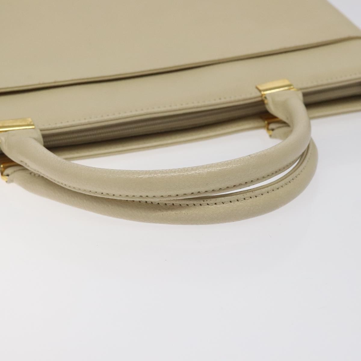 SAINT LAURENT Hand Bag Leather Gold Beige Auth gh097