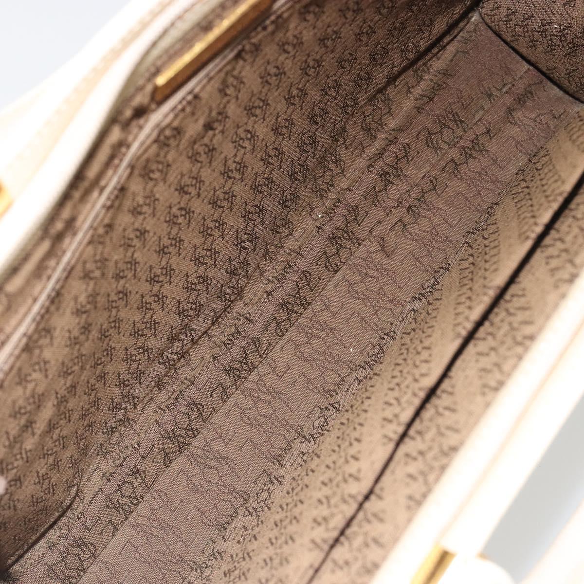 SAINT LAURENT Hand Bag Leather Gold Beige Auth gh097A