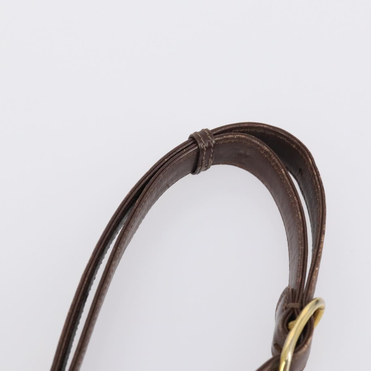 GUCCI Bamboo Shoulder Bag Suede nylon 3Set Black Brown Auth gh1005