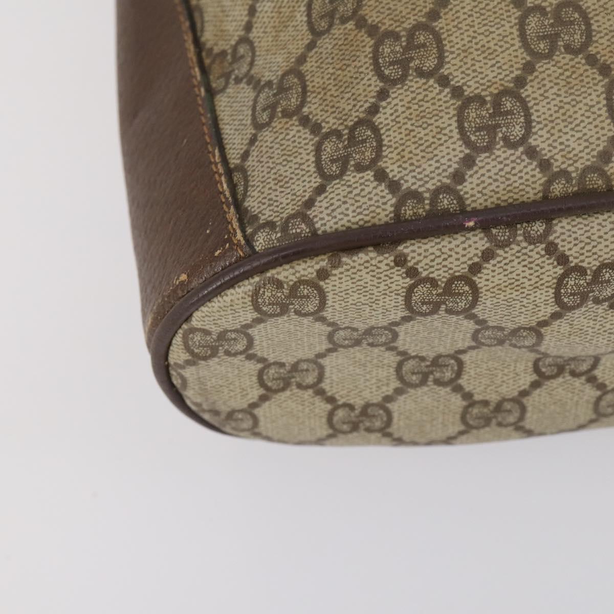 GUCCI GG Supreme Web Sherry Line Shoulder Bag PVC 2Set Beige Auth gh1006