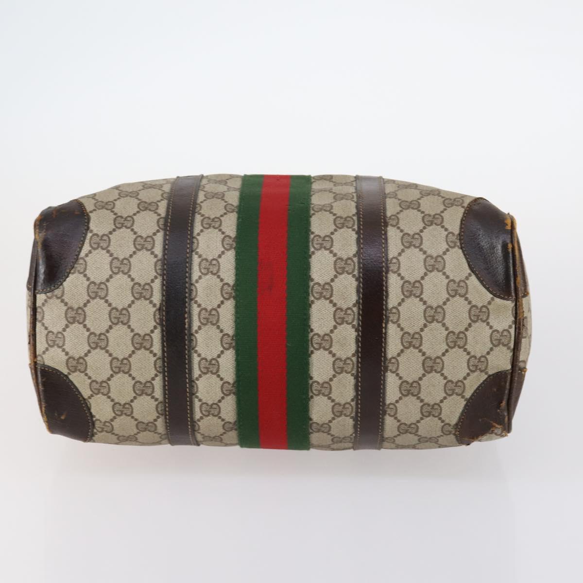GUCCI GG Supreme Web Sherry Line Shoulder Bag PVC 2Set Beige Auth gh1006