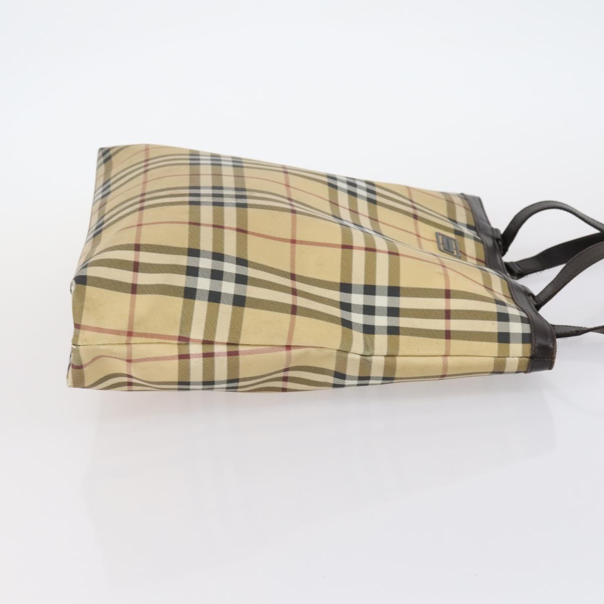 BURBERRY Nova Check Tote Bag PVC 2Set Light Blue Beige Auth gh1008