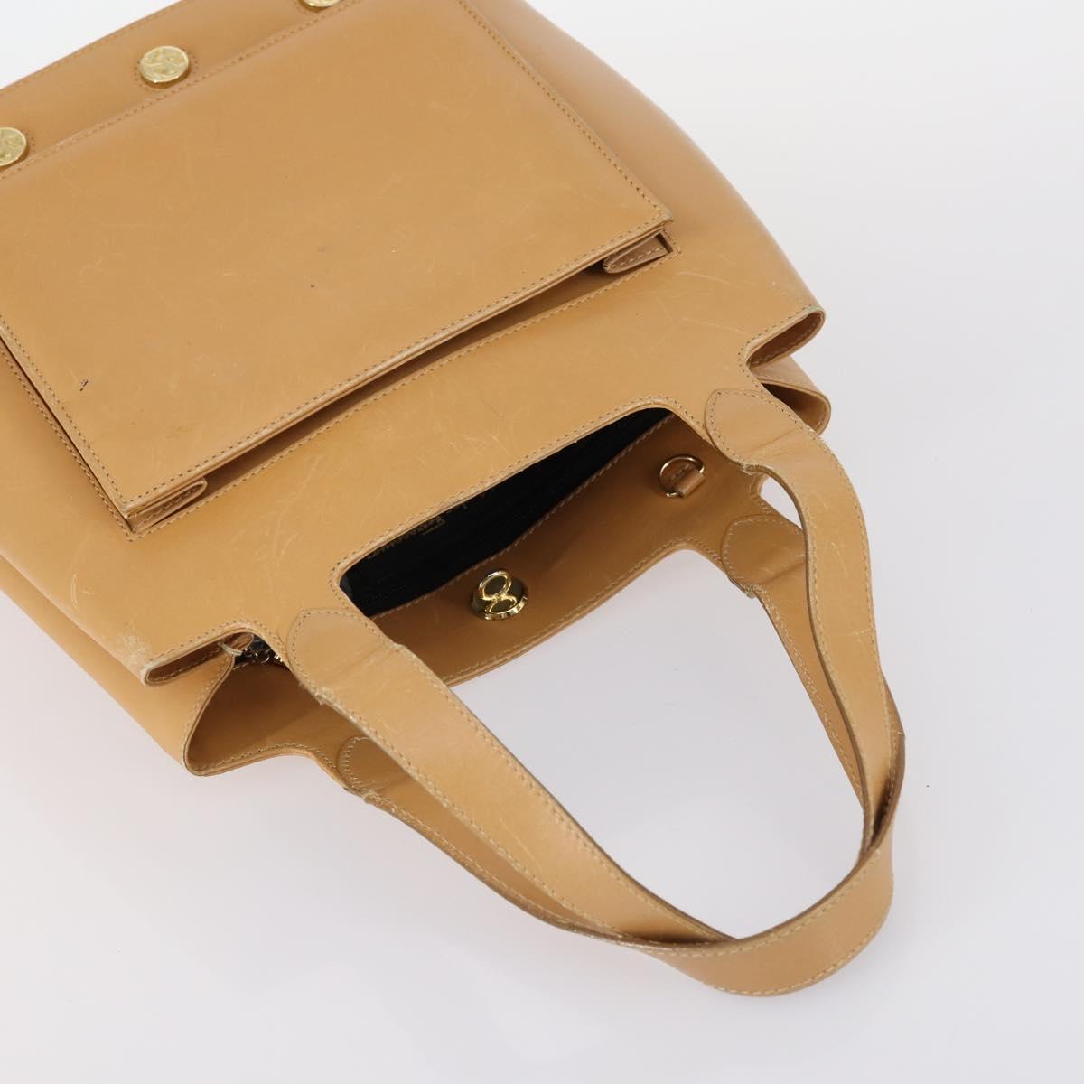 Salvatore Ferragamo Celine Hand Bag Leather 3Set Beige Black Auth gh1011